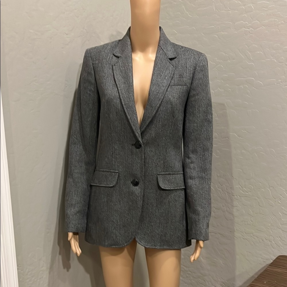 QMack Gray Tweed Long Blazer S